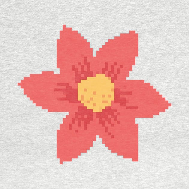 Red Flower Pixel Art by christinegames